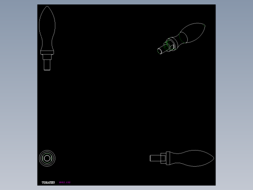 把手(迴轉)1002-2D多系列多零件图纸模型