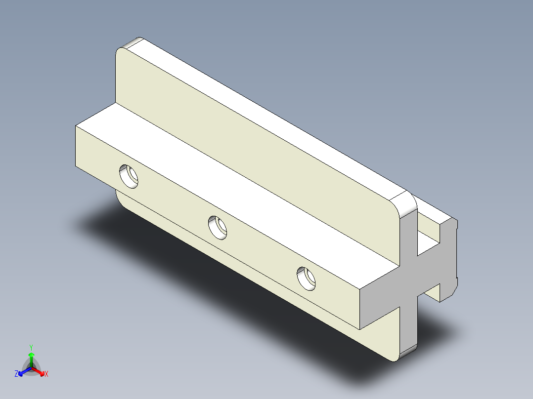 型材-BR 10MM PLAIN-TEE SLIDER KJN523206正等轴测图