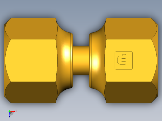 扩口式工业通用硬管接头Swivel Nut Valve Connector 14FSV-4俯视缩略图
