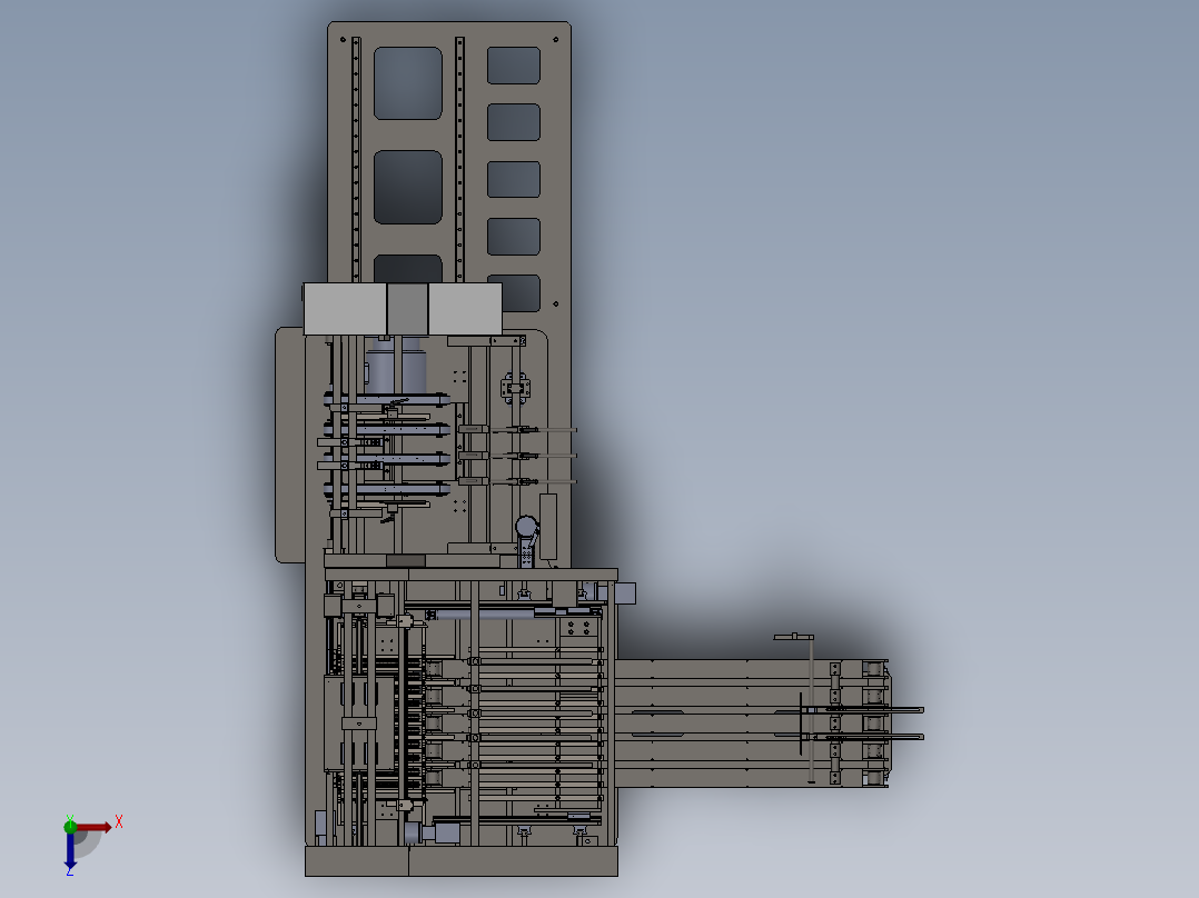 上吸风发纸及摩擦发纸机头双切换运用场景俯视图