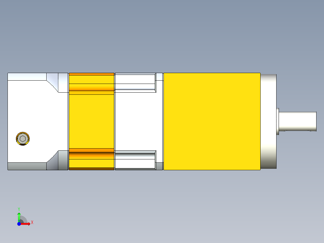换向器PW90垂直输出 PGH90-L2 19-70-90-M6.stp前视图