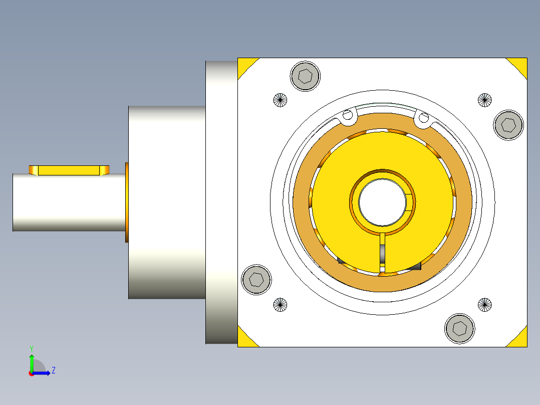 换向器PW90垂直输出 PGH90-L2 19-70-90-M6.stp左视图