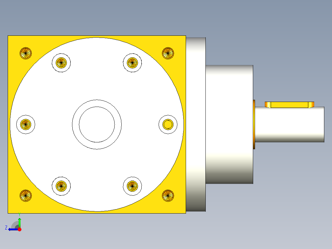 换向器PW90垂直输出 PGH90-L2 19-70-90-M6.stp右视图