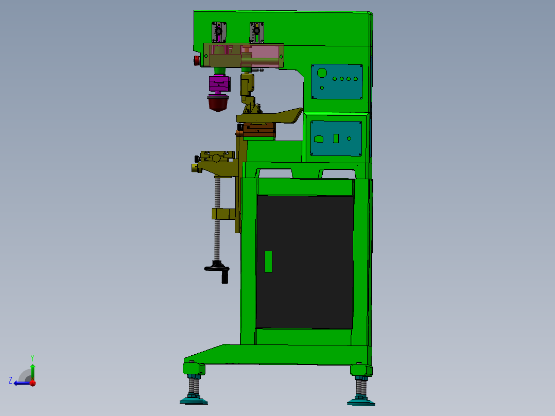 双色油印机sw16可编辑右视图