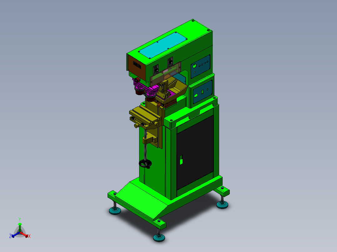 双色油印机sw16可编辑正等轴测图