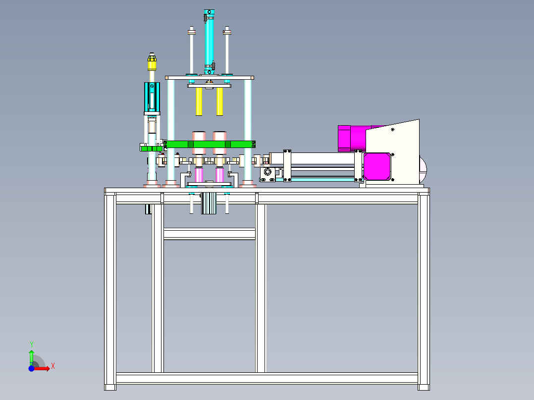 金属片压入轮圆筒step前视图