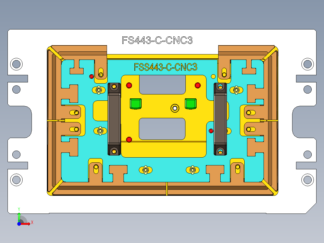 FS443-C笔记本CNC工装夹具三维模型-CNC3-190325前视图