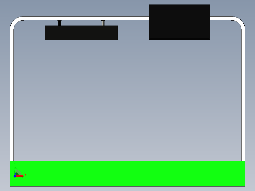 地铁门型支架吊箱前视图