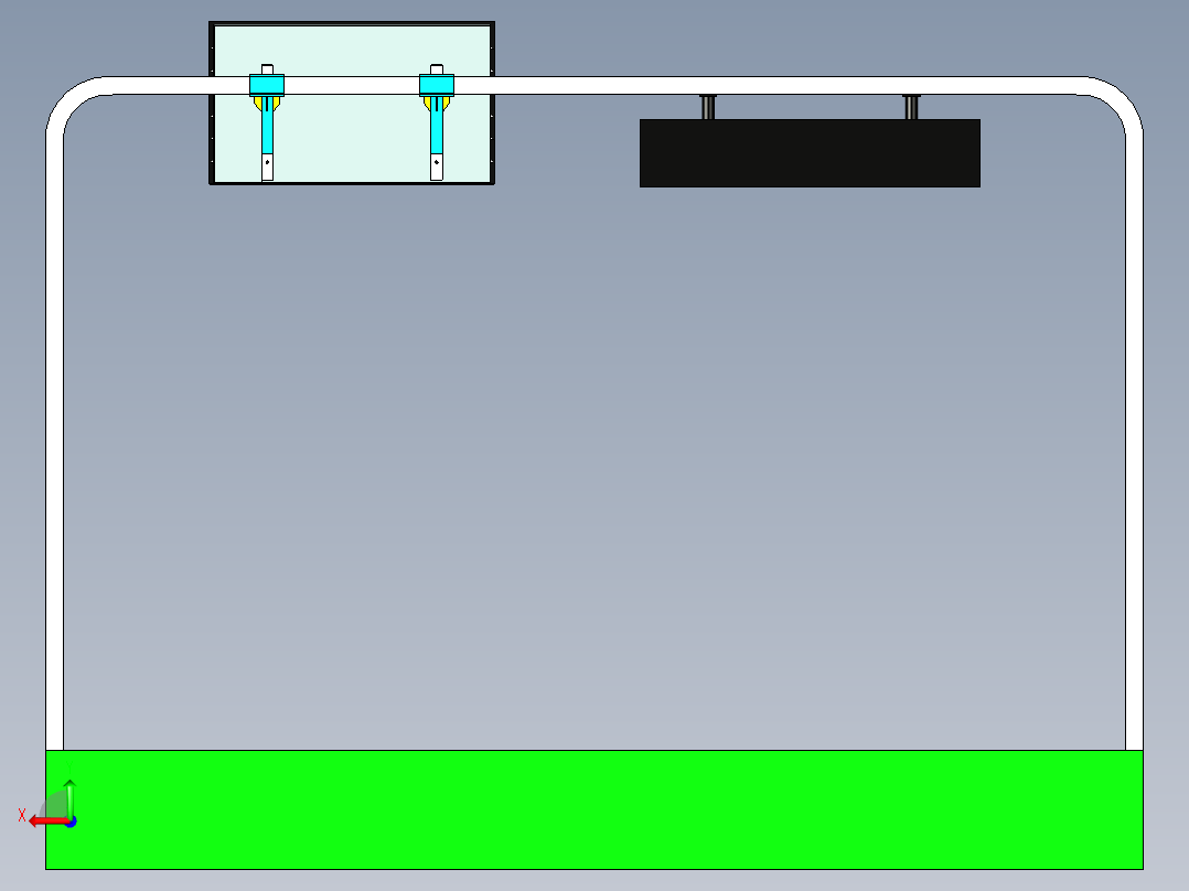 地铁门型支架吊箱后视图