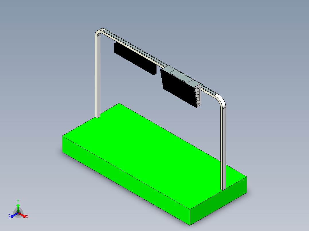 地铁门型支架吊箱正等轴测图