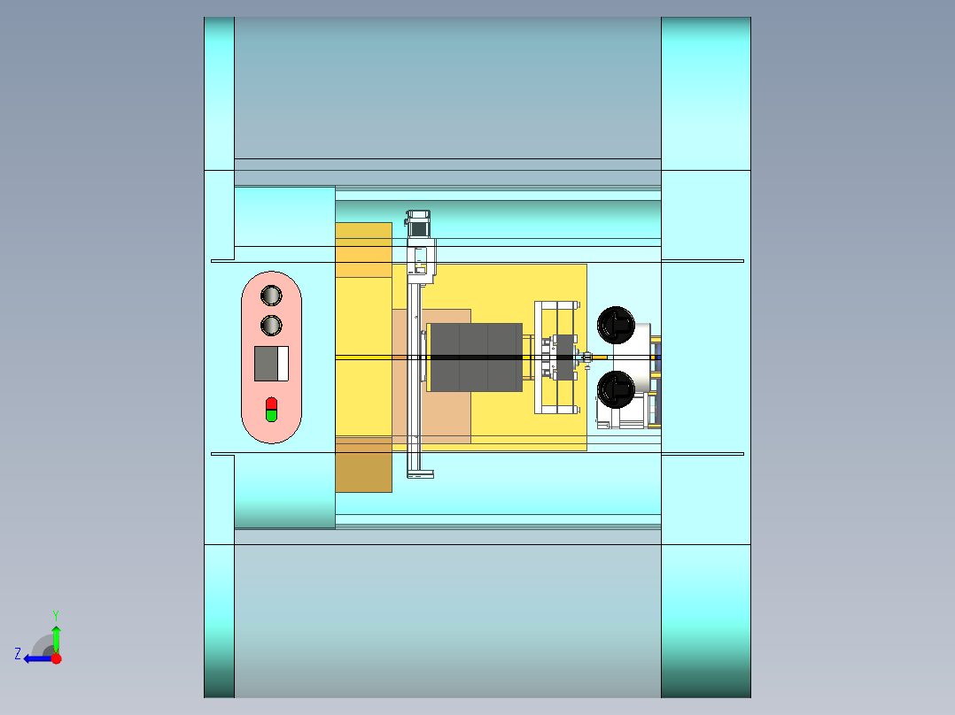 高精度镜片摩擦清洗机三维设计3D右视图