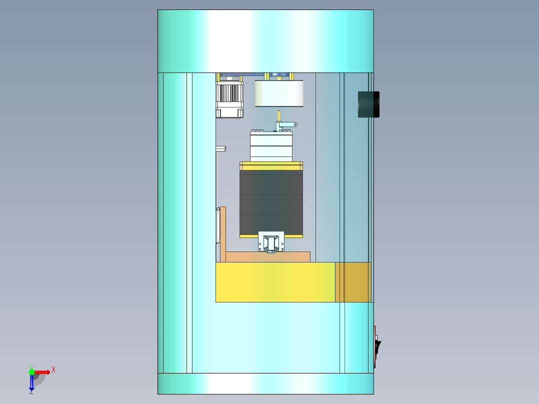 高精度镜片摩擦清洗机三维设计3D俯视图