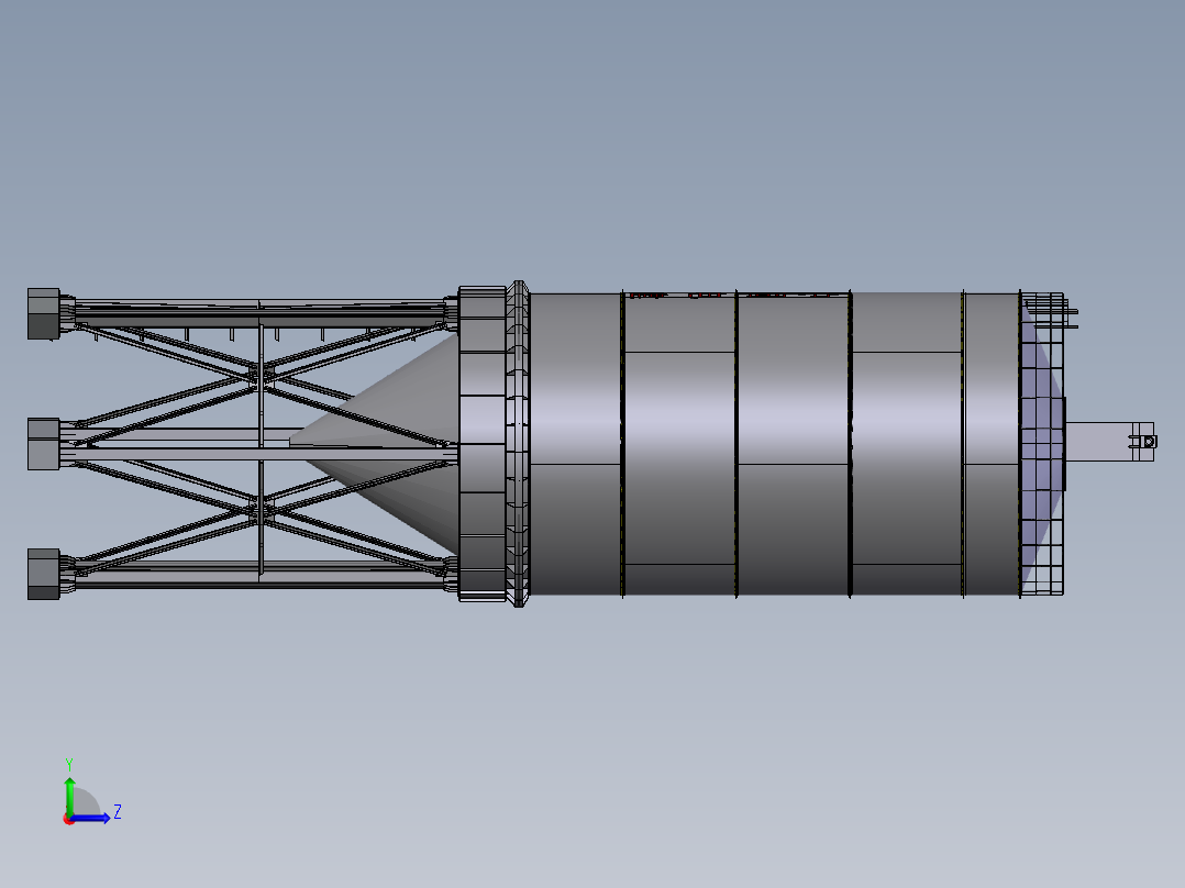 1000t粉煤灰水泥筒仓左视图