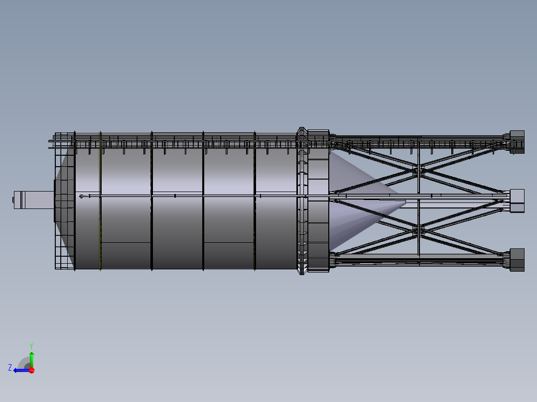 1000t粉煤灰水泥筒仓右视图