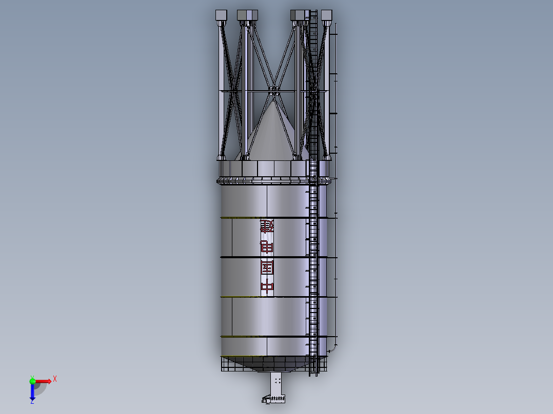 1000t粉煤灰水泥筒仓俯视图
