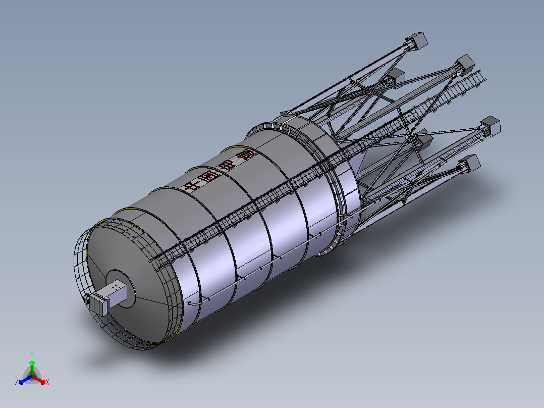 1000t粉煤灰水泥筒仓正等轴测图
