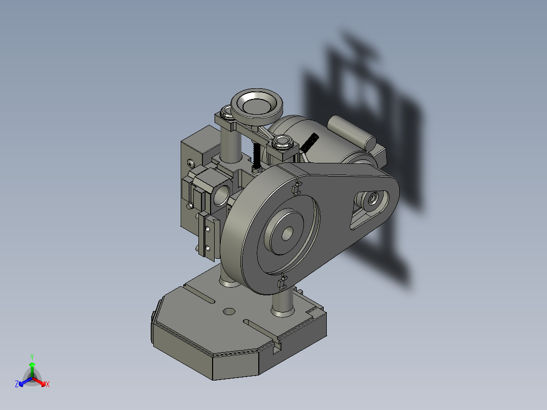 冲床装配图正等轴测图