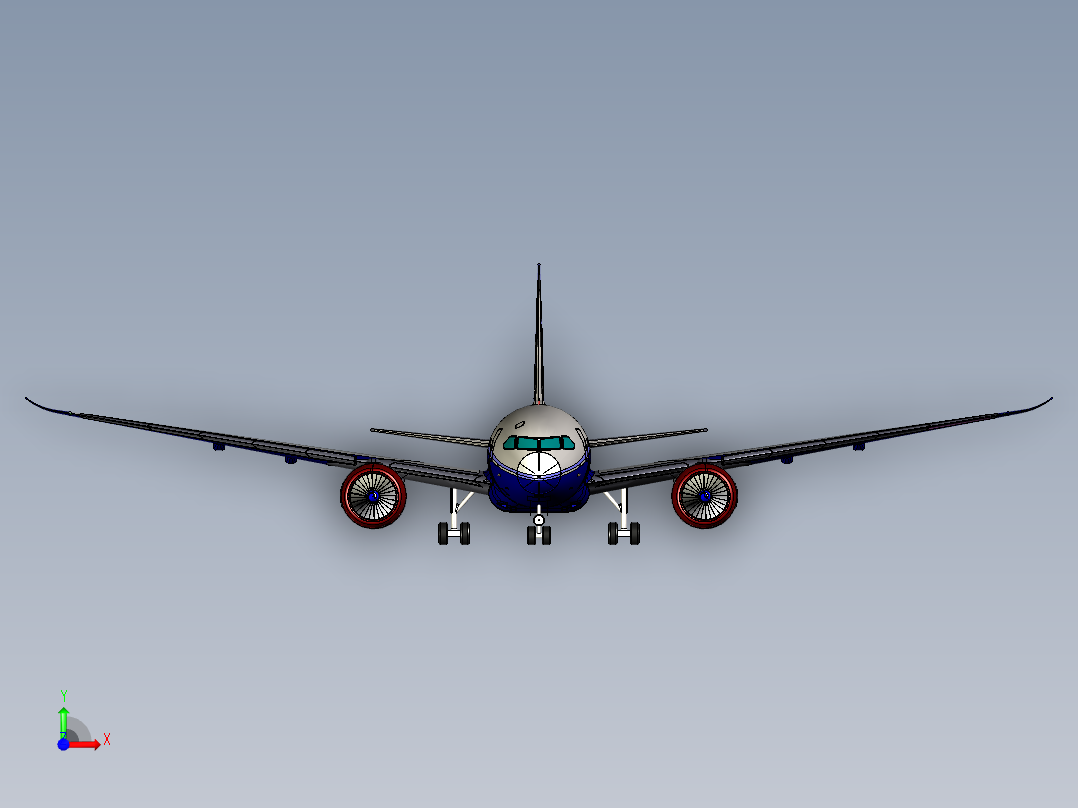 波音787梦幻客机前视图