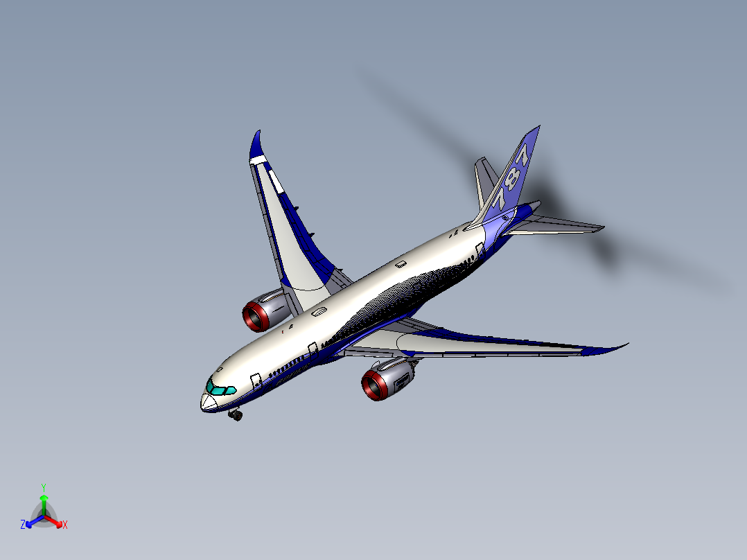 波音787梦幻客机正等轴测图