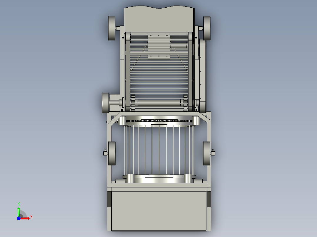 灌带收集机液压搂膜前视图
