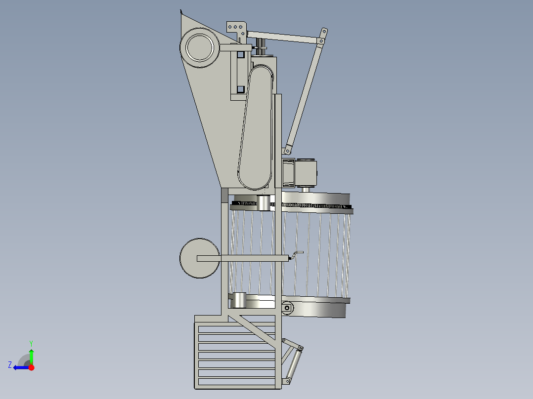 灌带收集机液压搂膜右视图