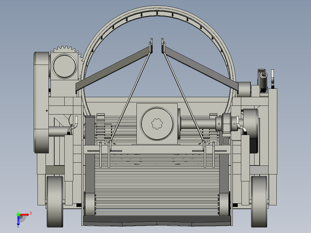 灌带收集机液压搂膜俯视图
