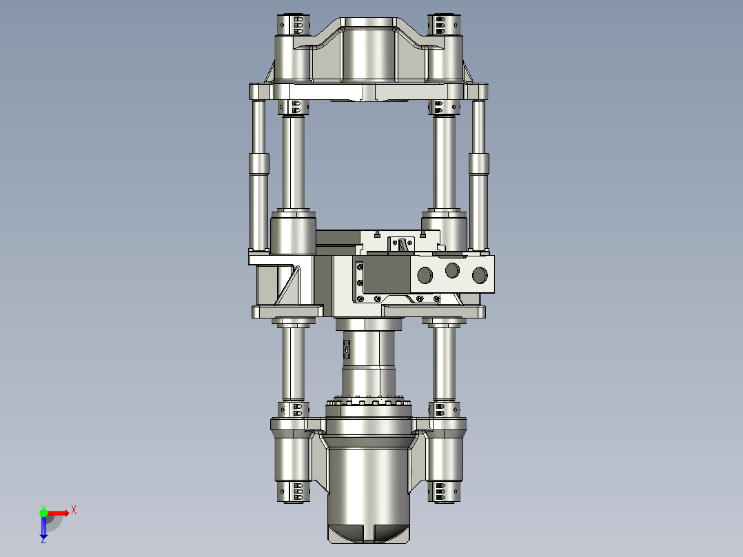 框架式油压机俯视图