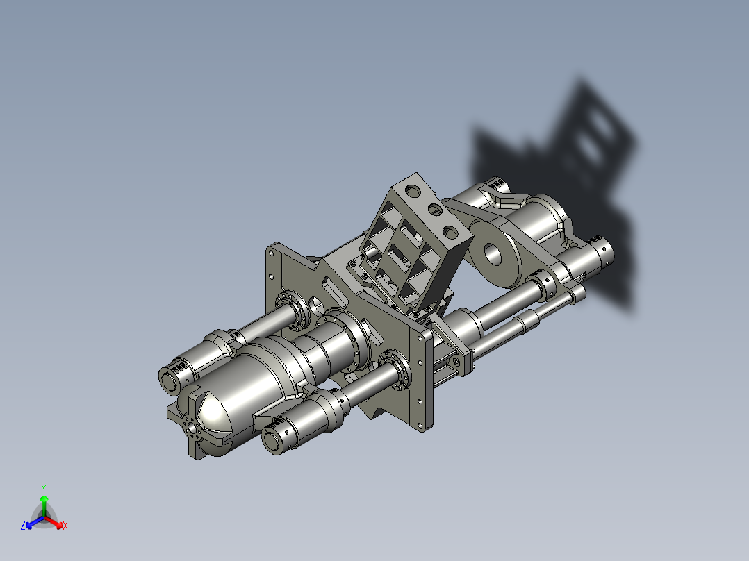 框架式油压机正等轴测图
