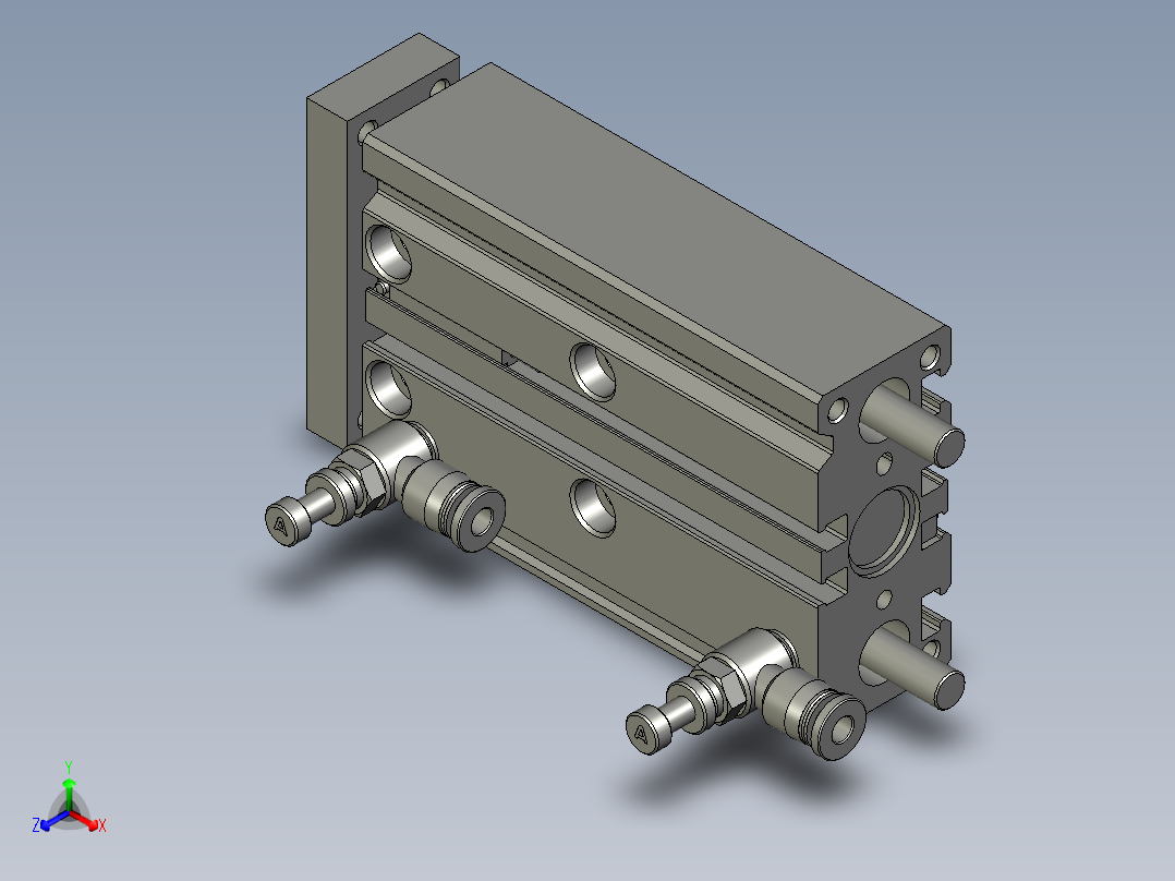 气缸TCL12x60S(0)+(CS1-G-2)正等轴测图