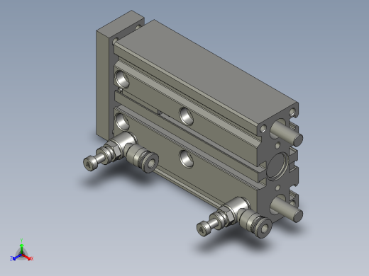 气缸TCL12x60S(0)+(CS1-G-2)正等轴测缩略图