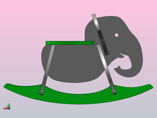 大象木马摇摇椅后视缩略图