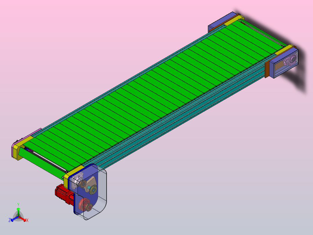 2米链板线3D模型主视图