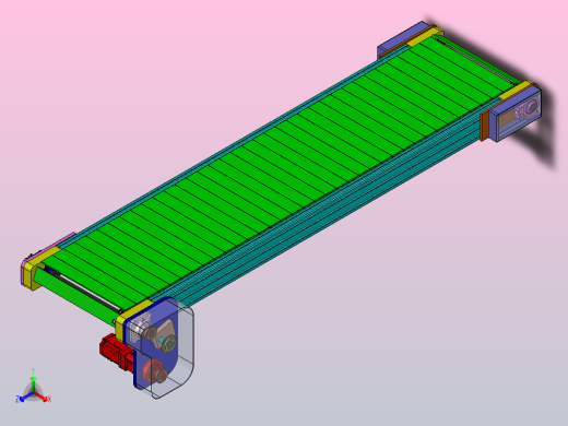 2米链板线3D模型