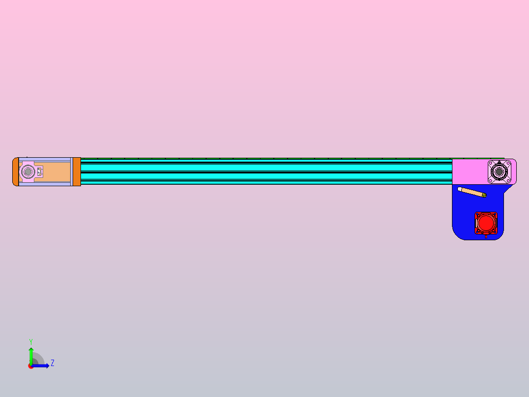 2米链板线3D模型左视图
