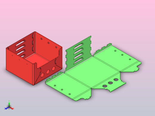 钣金箱子、溢流阀正等轴测缩略图