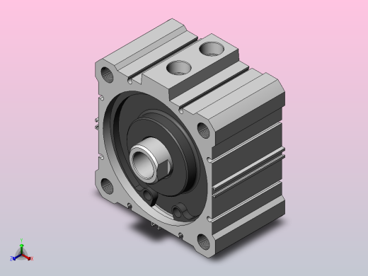 气缸CQ2A100-15D正等轴测缩略图