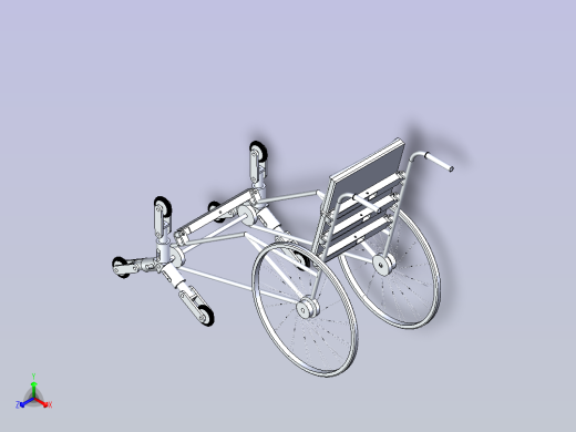 折叠式轮椅医疗车简易框架3D数模