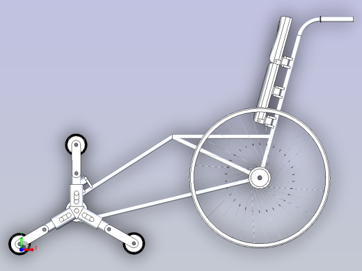 折叠式轮椅医疗车简易框架3D数模前视缩略图