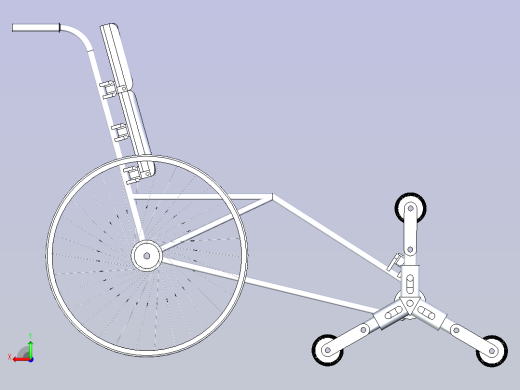 折叠式轮椅医疗车简易框架3D数模后视缩略图