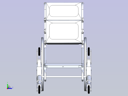 折叠式轮椅医疗车简易框架3D数模左视缩略图