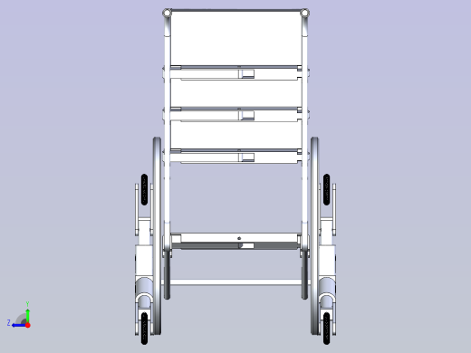 折叠式轮椅医疗车简易框架3D数模右视缩略图