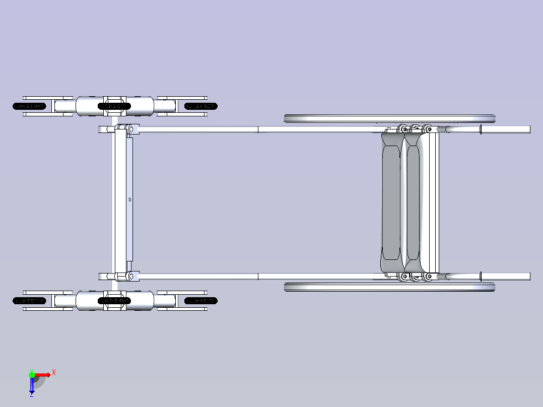 折叠式轮椅医疗车简易框架3D数模俯视图