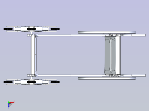 折叠式轮椅医疗车简易框架3D数模俯视缩略图