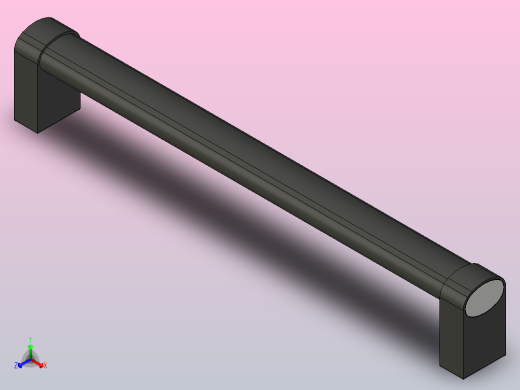 GN 334-36-400-椭圆管状手柄拉手把手手柄正等轴测缩略图