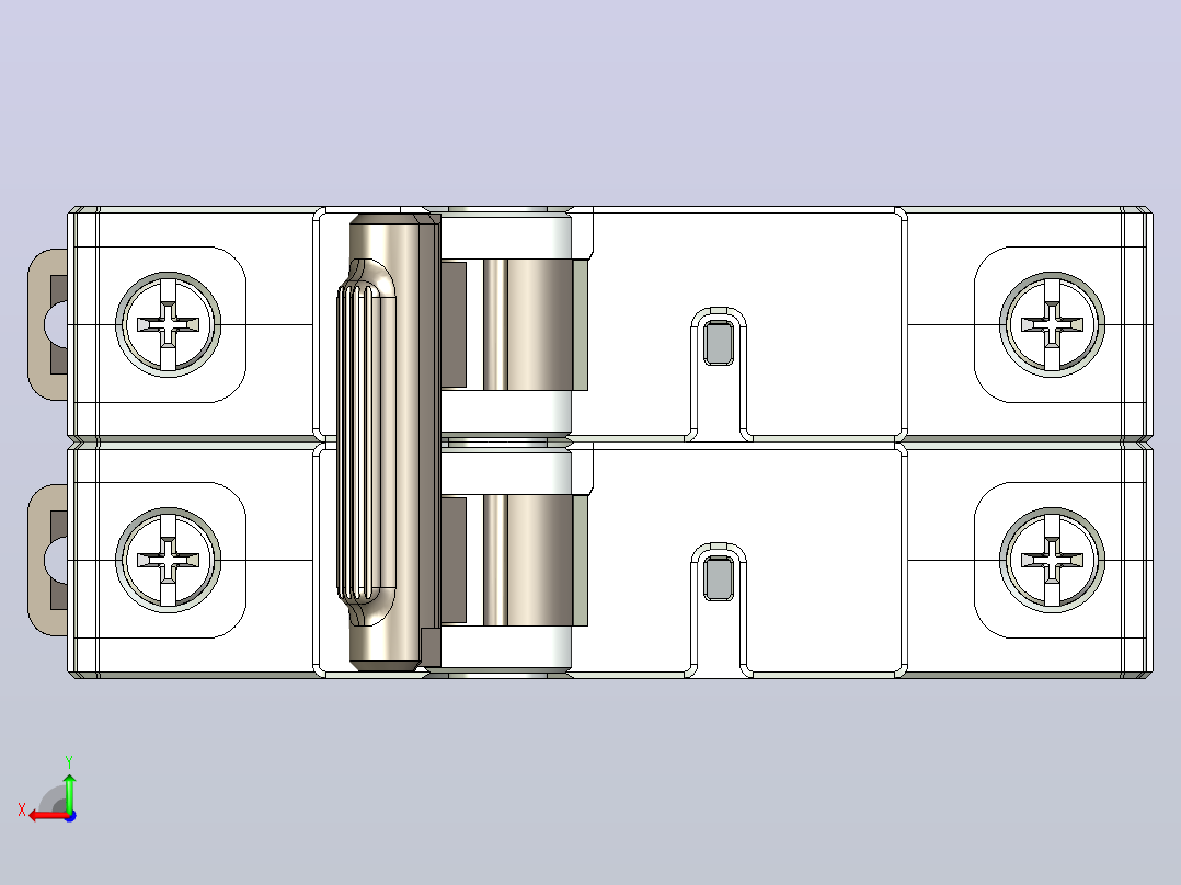 NB5-63N 1P&amp;N小型断路器三维模型202307后视图