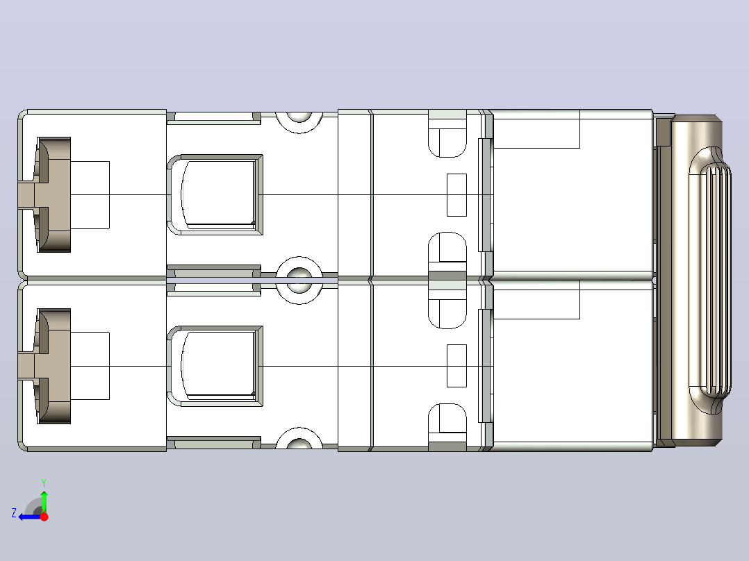 NB5-63N 1P&amp;N小型断路器三维模型202307右视图