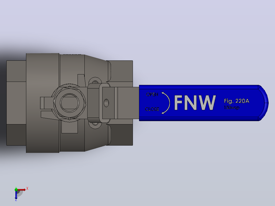 FNW-FNW220ASEK二片式内螺纹球阀俯视图