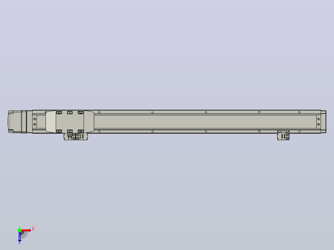 GTH4-L#-400-BM-M05-C3 GTH4内嵌式螺杆滑台 电机后折 TOYO模组俯视图