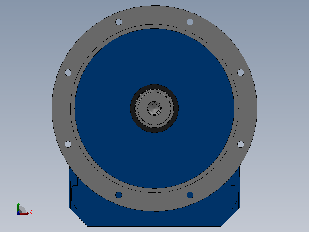 RF137R77法兰轴伸式组合型斜齿轮减速机RF137R77-Y0.25-4P-71-M1-0°-Φ450前视图
