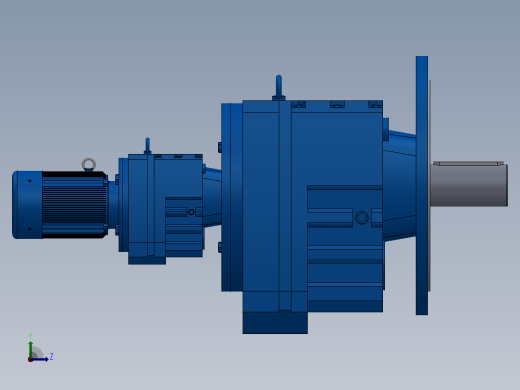 RF137R77法兰轴伸式组合型斜齿轮减速机RF137R77-Y0.25-4P-71-M1-0°-Φ450左视缩略图